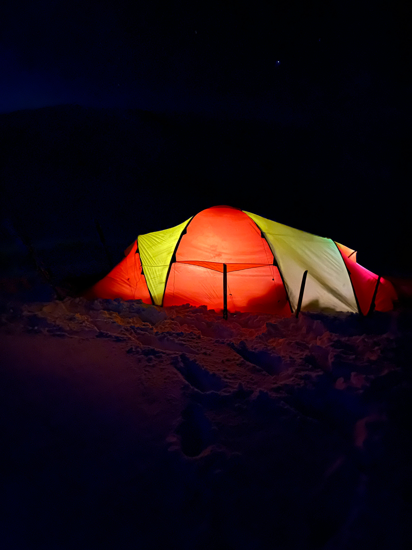 Den første nat i vinterfjeldet