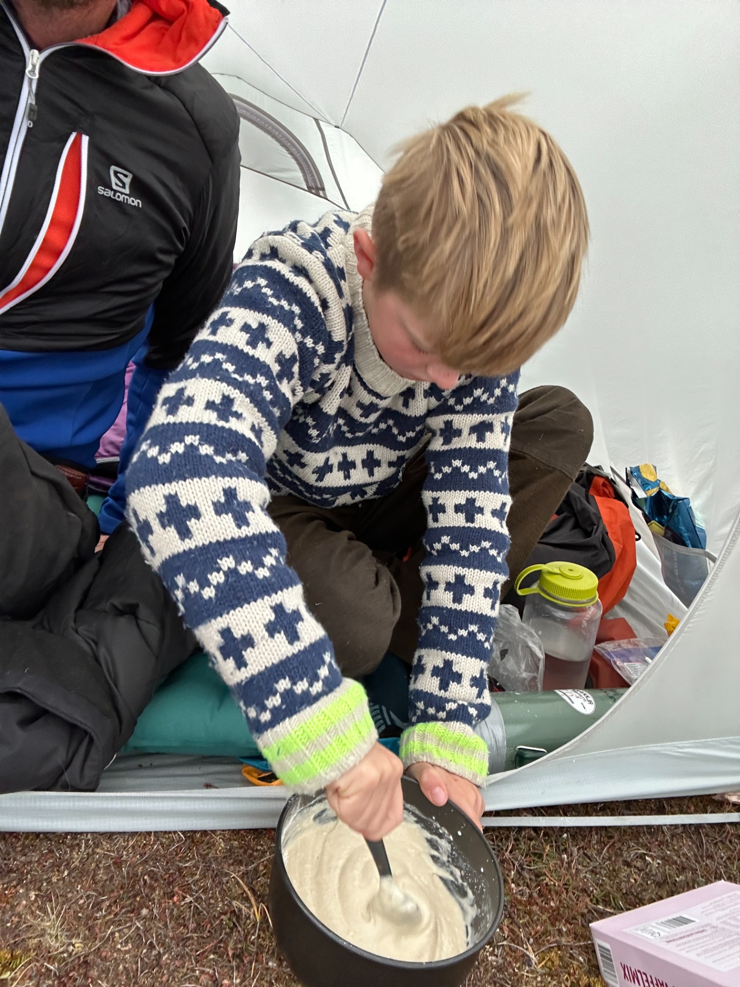 Rolig morgen i teltet